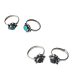 Oxidized German Silver Flower Toe Rings Sets with Stones