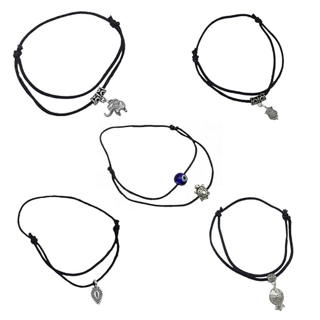 Fashion Silver Oxidised Anklets for Women