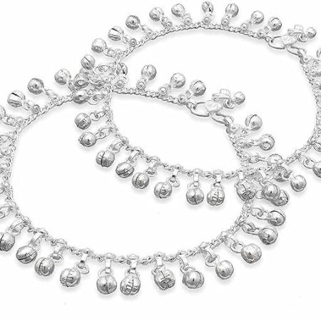 Stylish Silver Payal with Ghungroo for Women