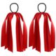 Red Ribbon Hair Ties – Long Tassel Ponytail Holders (Set of 2)