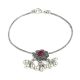 Silver-plated Anklets Paayal Kaṇukkāl with flower fligrees