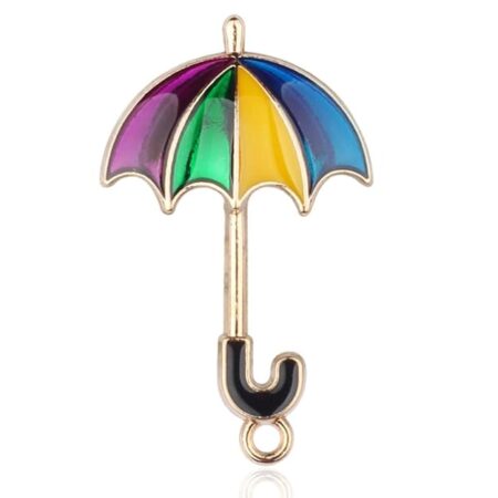 Familiar Blooming Multicoloured Umbrella Stud Pin Brooch-Mens brooch