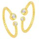 Gold Plated Pink & Green CZ Adjustable Fancy Toe Ring
