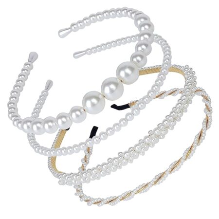 Pearl Headbands – Stylish Set for Women & Girls (Pack of 4)