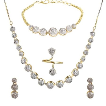 Jewellery Set for Women American Diamond Combo of Choker Necklace Set