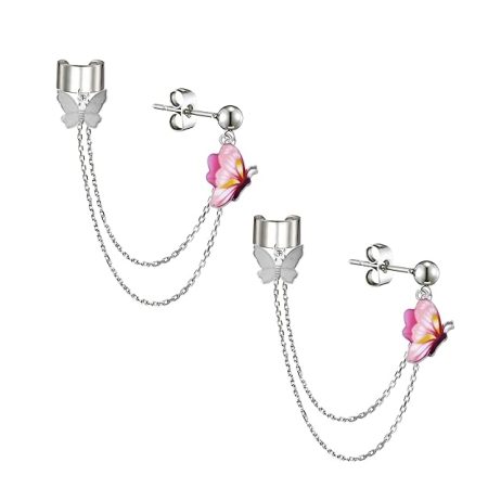 Chains Medley Butterfly Ear Cuff Earrings For Women And Girls