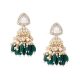 Green Stones Cluster Beads Drop Jhumka Earring For Women