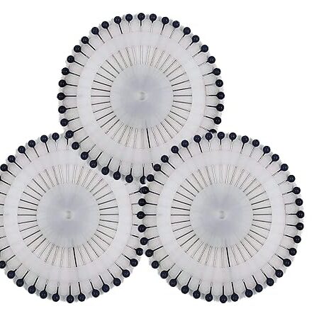 120pins Ball Shape Glossy Black Faux Pearl Brooch | Hijab pins for Women (120pins)