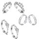 White Alloy Rhodium Designer Adjustable Toe Ring