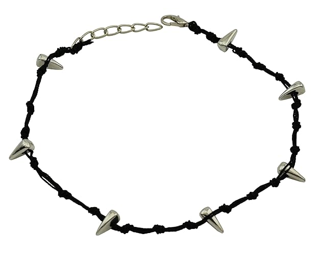 Black Thread Anklet with Multicolored Beads for Women & Girls