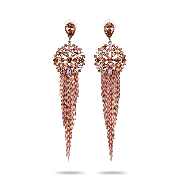 ewellery Earrings for women Crystal Tassel Handmade Earrings for Girls and Women