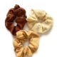 Printed Fabric Scrunchies – Coffee Smiley Set (Pack of 3)