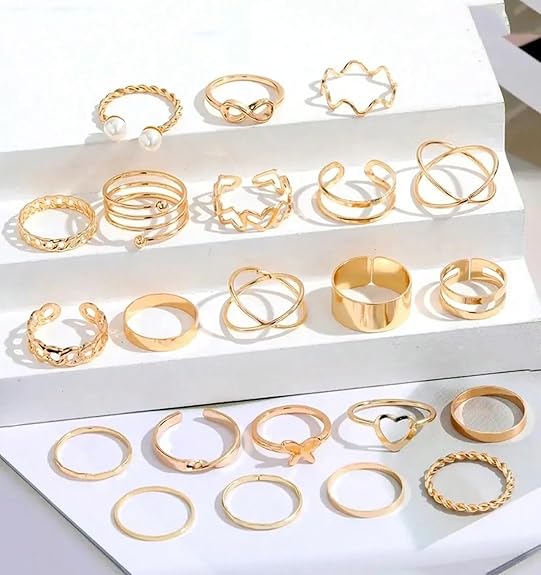 YouBella Fashion Jewellery Celebrity Inspired Combo of Latest Stylish Stackable Kunckle Rings Set for Women and Girls
