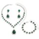 Necklace Jewellery Set for Women Latest Stylish Fancy Earrings Bracelet Combo Valentine Gift for Girlfriend Girls (16043s) (Green)