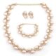 Shining Diva Fashion Latest Stylish Design Fancy Pearl Bracelet Earrings Necklace Jewellery Set for Women (15214s) Valentine Gift for Girlfriend