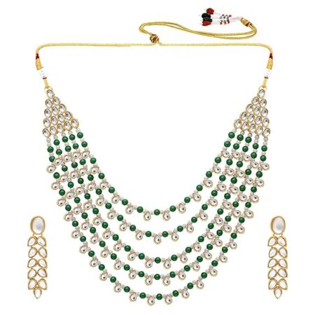 Pearl Kundan Layered Necklace & Jewelry Set Gift for Women