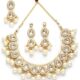 Gold Plated Pearl and Drop Kundan Studded Choker Necklace Setfor Women